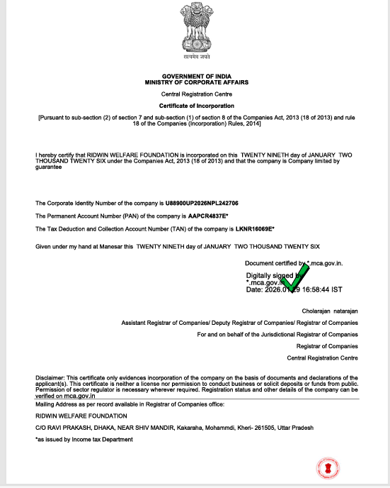 Certificate Of Incorporation